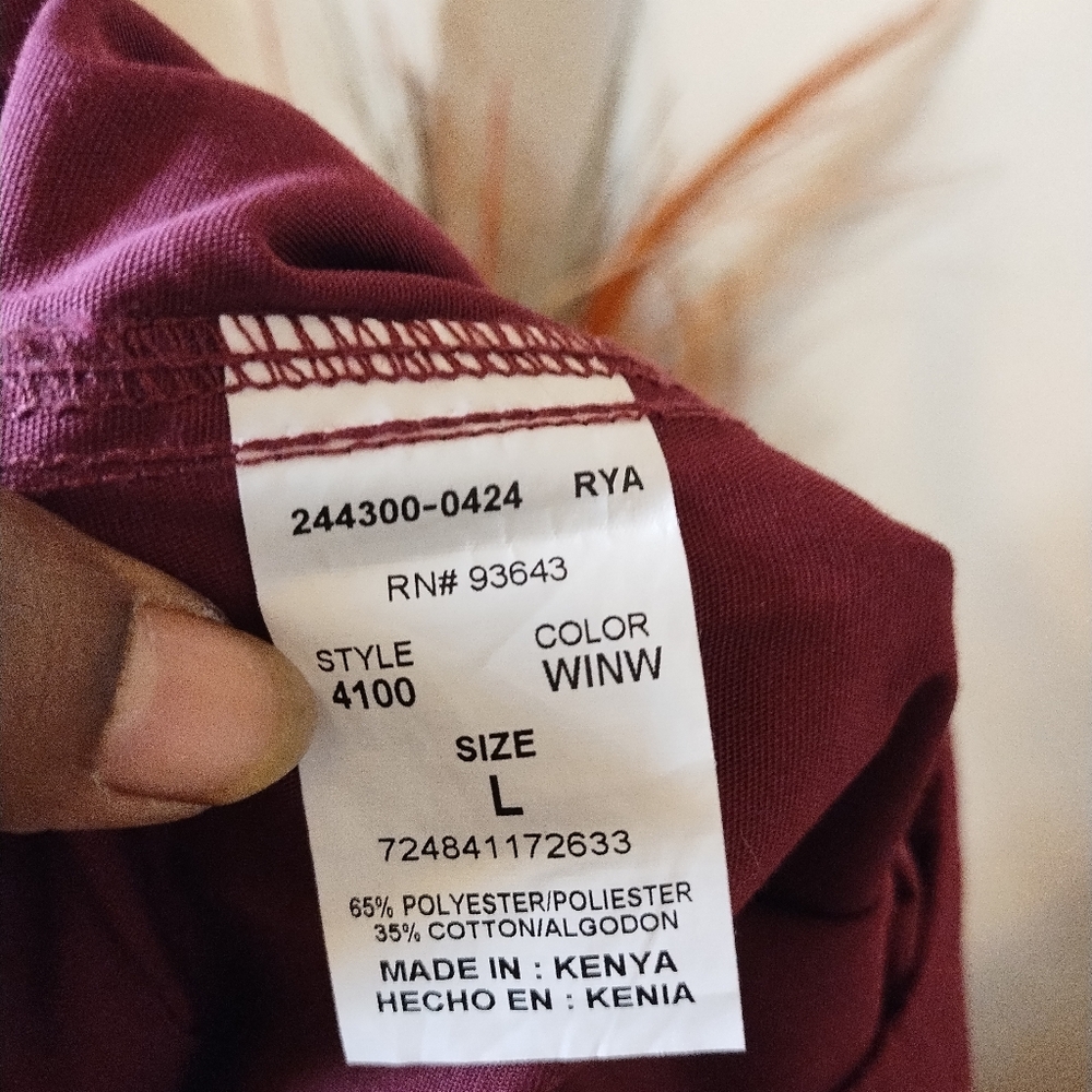 Cherokee Work wear Unisex Burgundy Uniform Wide-Leg Pants Size Large - Picture 6 of 8